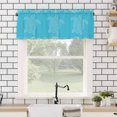 thumbnail image 4 of Turtle Sea Blue Valances for Windows Lines WaterColor Turtle Mottled Pattern Rod Pocket Curtain Valance Window Treatment Short Curtains for Kitchen Living Room, 60"x18", 4 of 5