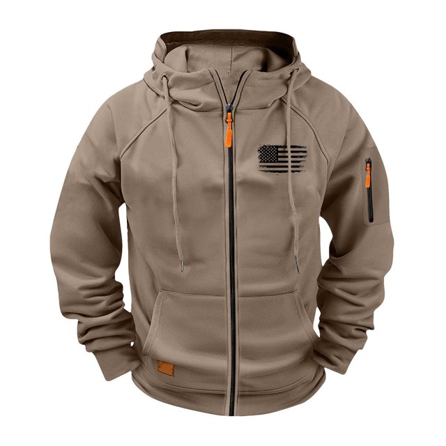 Vestes à Capuche pour Hommes Manches Raglan Veste à Capuche Sportive pour Hommes avec Multiples Poches