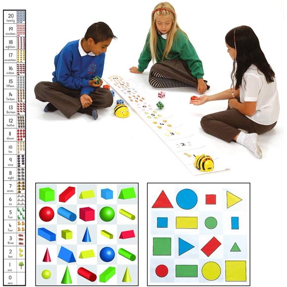 Tapis Robot Flottant 3D – Formes, Couleurs et Tailles – Tapis de Programmation en PVC Durable pour Enseigner aux Enfants et Bien Plus (Pack)
