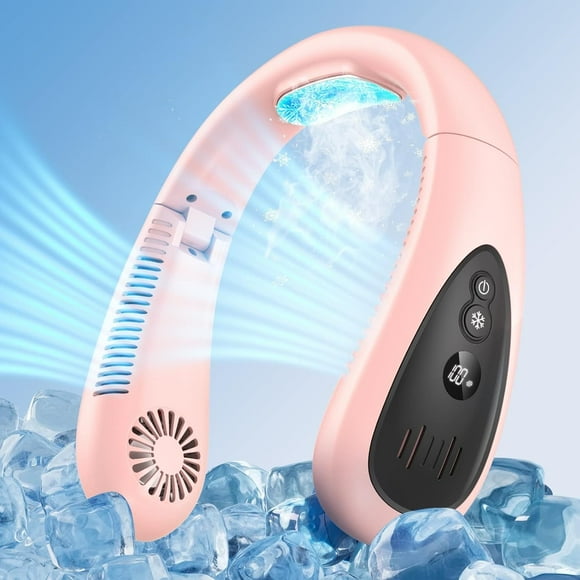 GAITIR Neck Air Conditioner, 5000mAh Portable Neck Fan with Semiconductor Cooling Airflow Bladeless USB Rechargeable 3 Speed Personal Fan