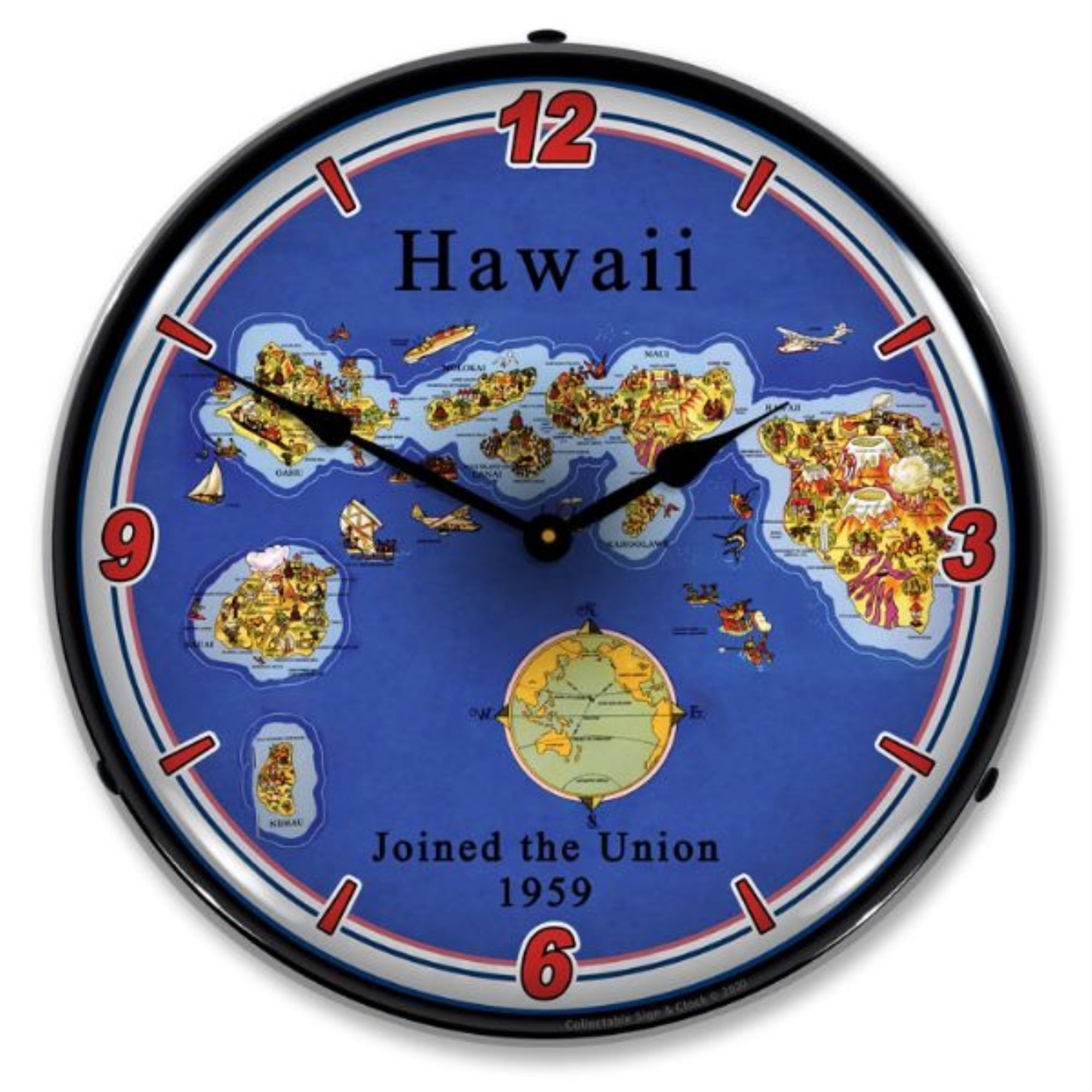 Hawaiian Beaches Alarm Desk Clock 3.75" Home or Office Decor W373 Nice For Gifts 