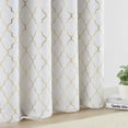 thumbnail image 4 of Bohogeo Metallic Moroccan White Blackout Window Curtain Panels,Geometric Pattern Total Room Darkening Drape for Bedroom Living Room,Modern Grommet Window Treatment,52" Wx84 L(Pack of 2),White/Gold, 4 of 6