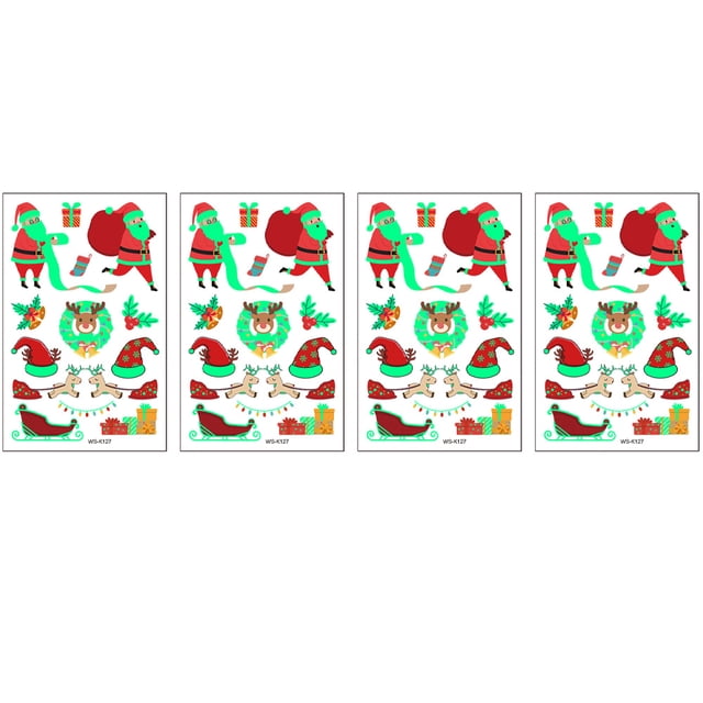1. Lindo regalo para niños: tatuajes temporales brillantes con temas navideños