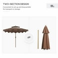 thumbnail image 2 of Outsunny 9' Patio Umbrella with Push Button Tilt and Crank,Double Top Ruffled Outdoor Market Table Umbrella with 8 Ribs,For Garden,Deck,Pool,Brown,Brown Polyester Garden Outdoor Canopies Gazebos, 2 of 10