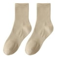 thumbnail image 1 of Couples Spring Summer Tube Solid Color Socks Sweat Absorbent Breathable Sports Stockings for Men and Women, 1 of 4