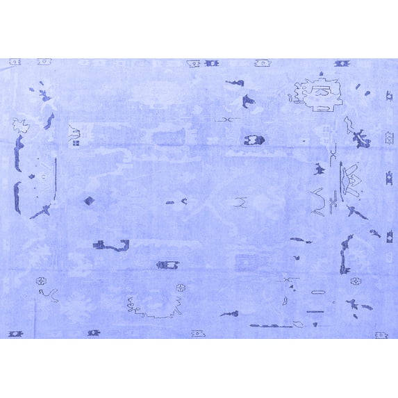 Ahgly Company Indoor Rectangle Oriental Blue Traditional Area Rugs, 2' x 5'