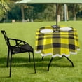 thumbnail image 7 of Coolnut 60" Buffalo Plaid Outdoor Round Tablecloth, Waterproof Spillproof Polyester Fabric Table Cover with Zipper Umbrella Hole for Patio Garden Dining Party, 7 of 7