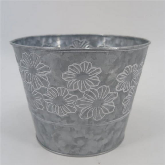 MDR Trading Inc. AI-GA3510-490_Q01 White Daisies On Metal Bucket Shaped Planter