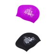 thumbnail image 1 of Gorros de Natación de 2 Pieza Gorros de Natación Elásticos de Silicona para Mujer, Negro Y Morado Sunnimix Sombrero de gorro de piscina, 1 of 8