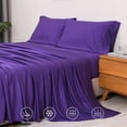 thumbnail image 3 of Queen Size Viscose Sheet Set with 16"Deep Pockets Fitted Bed Sheet Set, Purple, 3 of 7