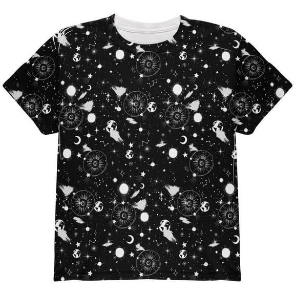 Halloween Galaxy Astronomy Pattern All Over Youth T Shirt Multi YXL