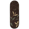 thumbnail image 5 of Ottomanson Non-Slip Rubberback Leaves 8.5" x 26" Indoor Oval Stair Treads, 14 Pack, Brown, 5 of 7