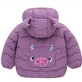 thumbnail image 4 of LYHaoo Toddler Boys Girls Winter Coat Cartoon Cow Hooded Jacket Thicken Windproof Warm Outwear Sizes 3-4 Years Purple(Little Kid), 4 of 4