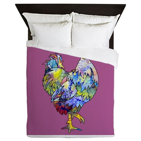CafePress - Wild Hen! - Queen Duvet Microfiber