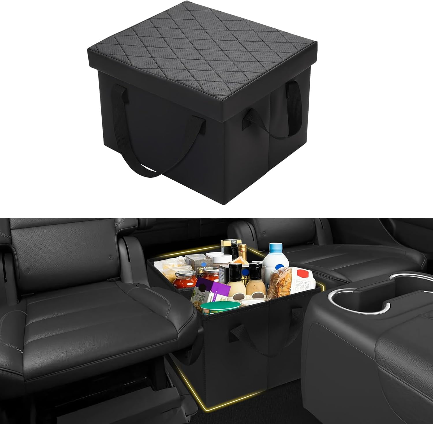 Car Seat Organizer for Ford Explorer 2020-2026, Console Organizer Backseat Toy Bin for Explorer, Seat Aisle storage Box for 6-Passenger Kids Dogs ST XLT Accessories