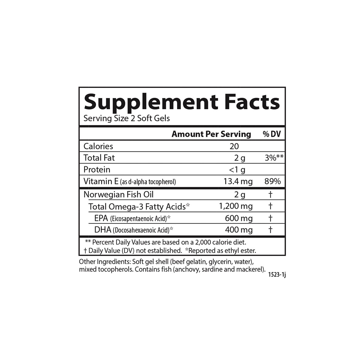 Carlson Labs - Norwegian Super Omega-3 Gems Fish Oil Concentrate 1000 mg. - 300 Softgels