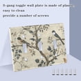 thumbnail image 3 of Yayeee Toggle Light Switch Wall Plate 2-Gang 4.56"x4.48" Decorative Outlet Cover, Beige Birds, 3 of 7