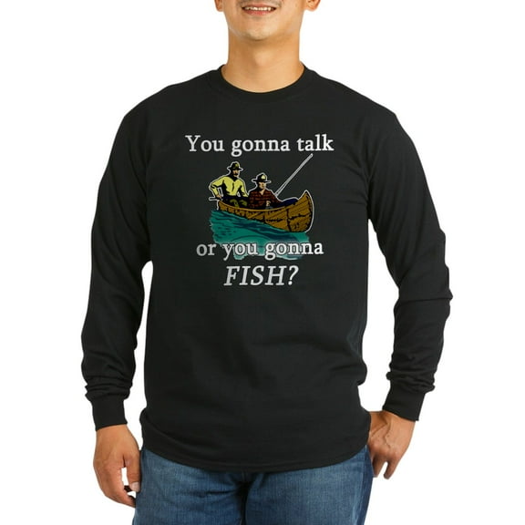 CafePress - Talk Or Fish Long Sleeve Dark T Shirt - Long Sleeve Dark T-Shirt