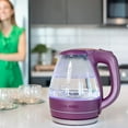 thumbnail image 6 of Ovente Portable Electric Glass Kettle 1.5 Liter with Blue LED Light and Stainless Steel Base, Fast Heating Countertop Tea Maker Hot Water Boiler with Auto Shut-Off & Boil Dry Protection, Purple KG83P, 6 of 11