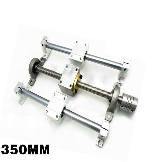 Horizontal 150/250/350mm T8 Dual Screw Rod Linear Rail Support Guide Set 350mm