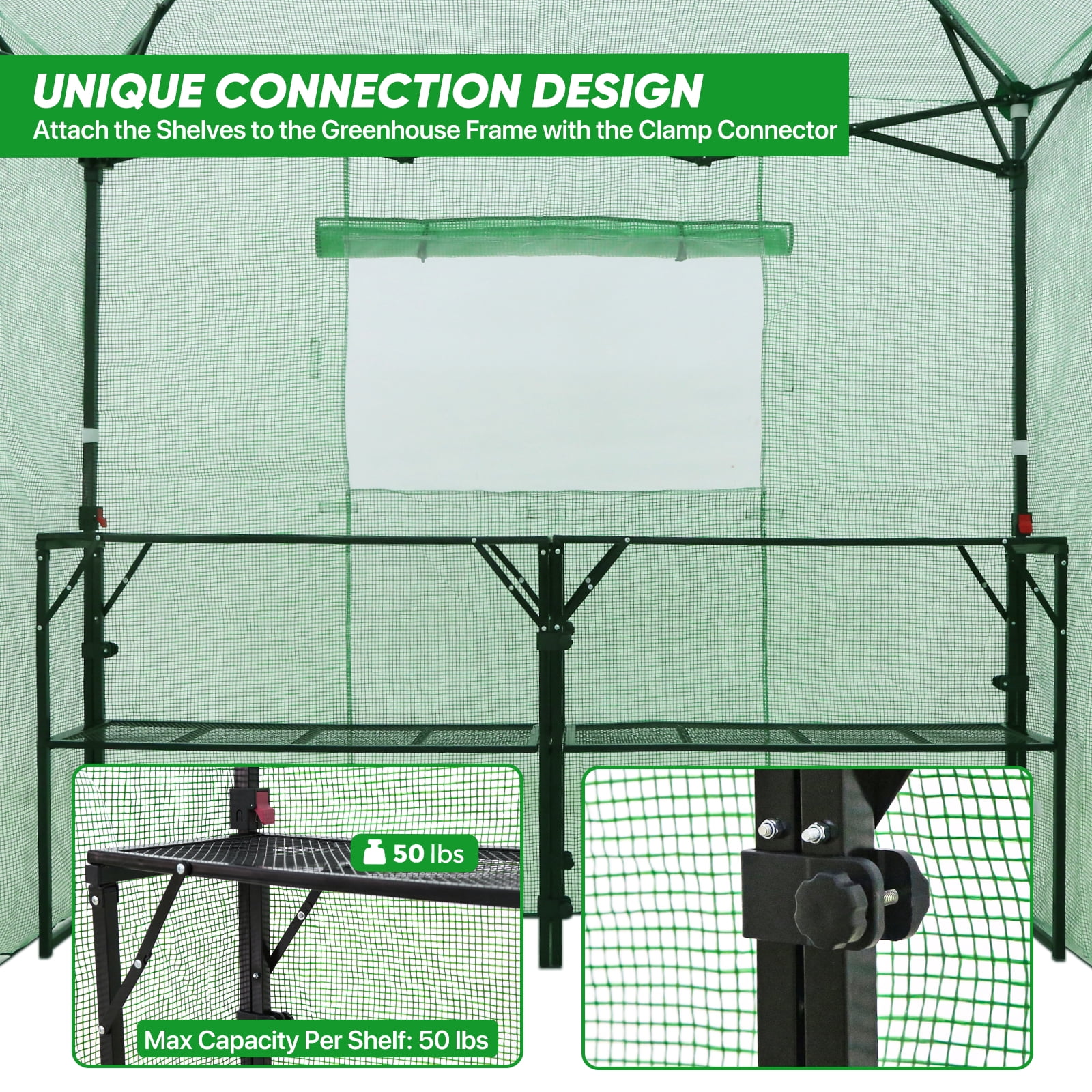 EAGLE PEAK 7 Ft. W x 7 Ft. D Pop up Greenhouse Portable Walk-in Outdoor Gardening Green House