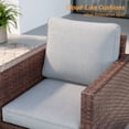 thumbnail image 6 of ACEGOSES Outdoor Patio Wicker Chairs Set of 2, Brown Rattan Seating with Thick Cushions for Lawn or Poolside, Light Gray, 6 of 6