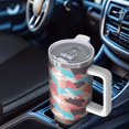 thumbnail image 6 of Camouflage 40oz Tumbler– Stainless Steel Insulated Tumbler with Handle and Straw, Large Capacity Travel Cup for Hot & Cold Drinks, 6 of 6