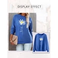 thumbnail image 5 of Xuanfei Women Let It Be Daisy Graphic Print Round Neck Long Sleeve Sweatshirt Top, 5 of 6