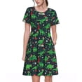 thumbnail image 1 of Balery Dino Christmas Party Vestidos sueltos de manga corta para mujer, vestidos de verano 2025, vestidos casuales de corte A con vuelo., 1 of 6