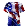 thumbnail image 4 of yunLCZ Women's Short Sleeve Shirts Plus Size Patriotic Shirts For Women Summer 2025 Funny 4th Of July T Shirt Stripes Print American Flag Tee Tops, 4 of 4