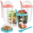 thumbnail image 1 of AMERTEER 4Pcs Overnight Oats Container Breakfast On The Go Cereal Yogurt Cups with Lids and Spoon Dishwasher Safe Overnight Oats Jars for Milk Cereal Salad, 1 of 8