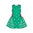 thumbnail image 1 of Girls Dress Green Reindeer Snowflakes Christmas Party Holiday 4 Years, 1 of 1