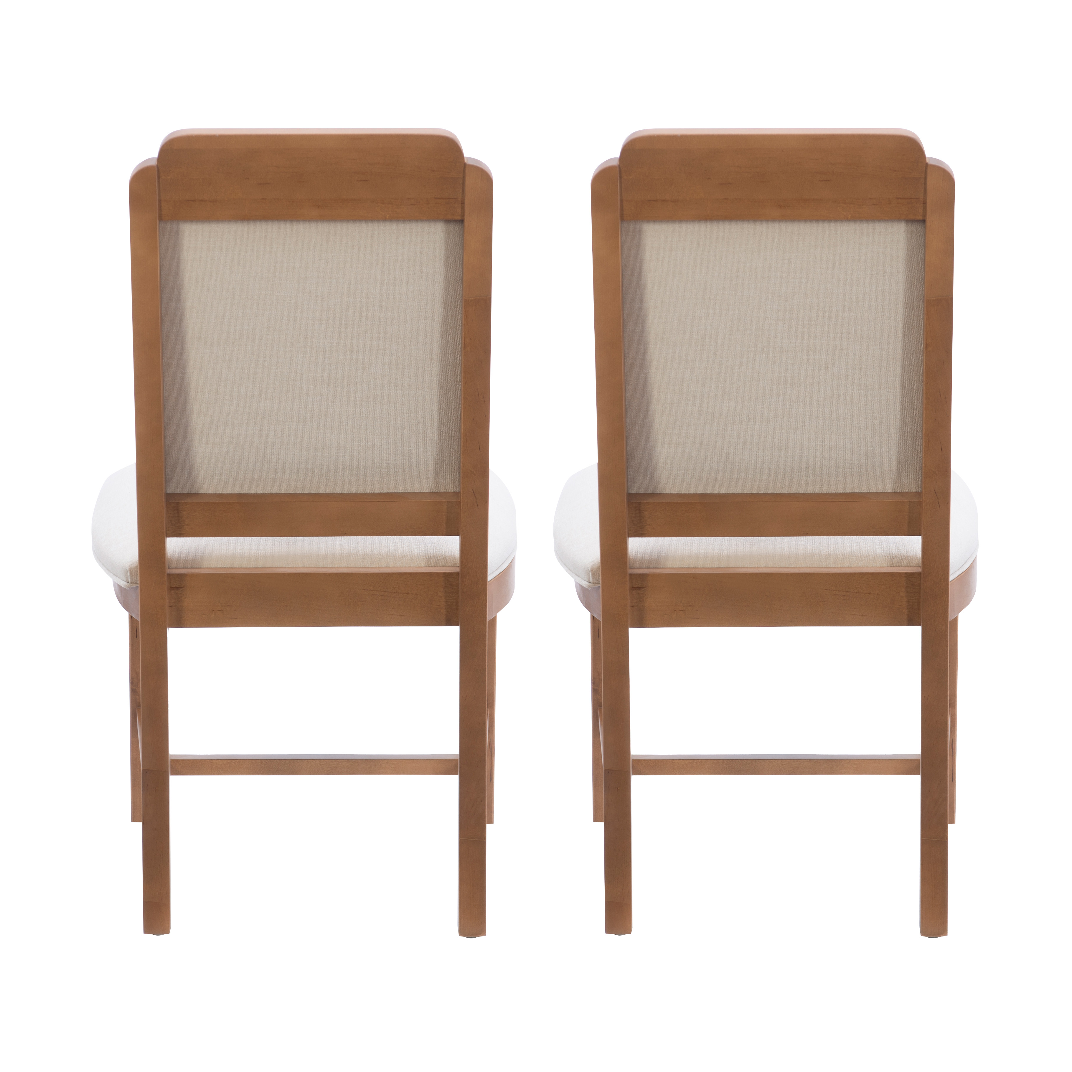 Linon Tonetta Set of 2 Brown/Gray Dining Chairs with Cushioned Seat and Solid Beech Wood Construction