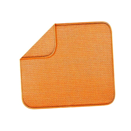 

Drying Mat for Kitchen Counter Table Placemat Drying Mat for Sink 16 inch x 18 inch Dish Mat for Glassware Cutlery and Small Appliances Pans orange
