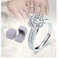 thumbnail image 3 of Anillo De Compromiso Plata 925 Para Mujer Ajustables Promesa Modelo Plateado, 3 of 4