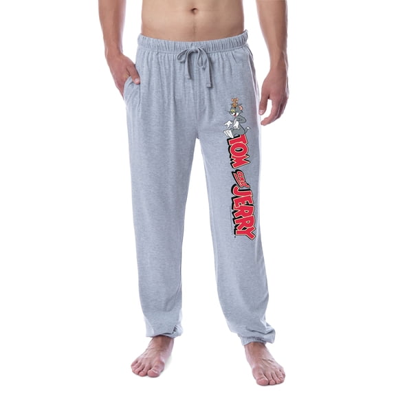 Tom And Jerry Men's Vintage Characters Logo Sleep Jogger Pajama Pants