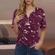 thumbnail image 2 of Camisetas de Manga Corta para las Mujeres Impreso Cuello en V Top Casual, Ligero Y Suave de Algodón para las Mujeres, 2 of 8