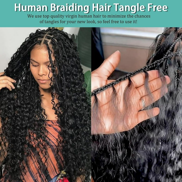 Human Braiding Hair for Boho Braids Human Hair Braiding Hair  display picture 3