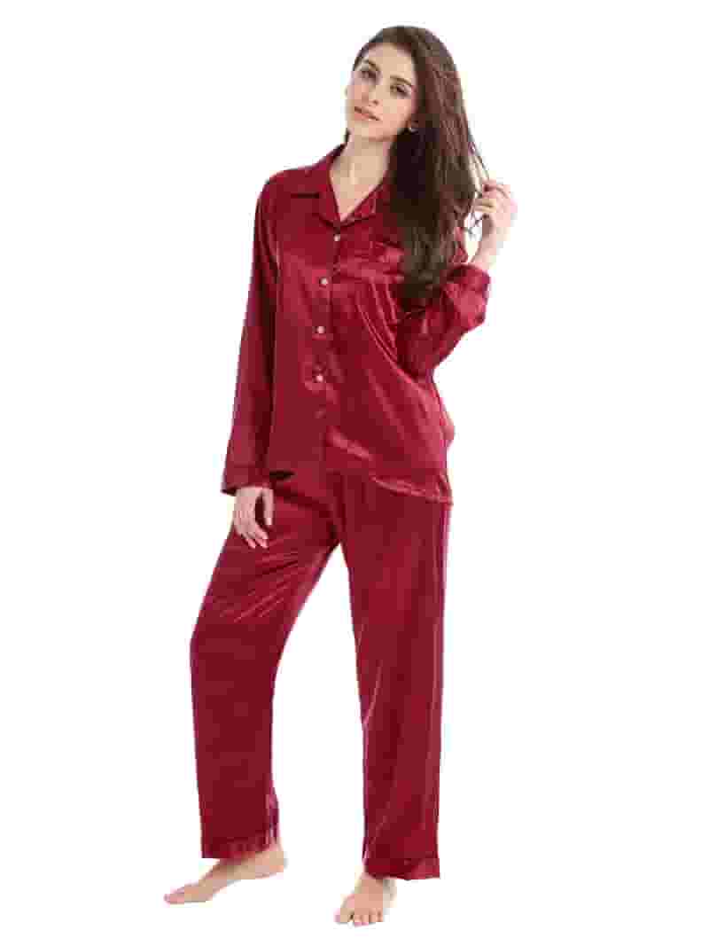 お気にいる Candice & Tony Women's Adult Set Pajama Satin Classic Clothing
