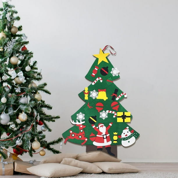 Rompecabezas de árbol 3D hecho a mano, decoración navideña de tela no tejida, colgante de pared plegable, decoración festiva para el hogar, árbol de Navidad grande, fácil de montar, para