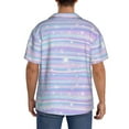 thumbnail image 5 of Naloa Striped Gradient Men's Loose Fit Cuban Collar Short-Sleeve Shirt with Button-down and Chest Pocket for Everyday Wear Outings - 4X-Large, 5 of 7