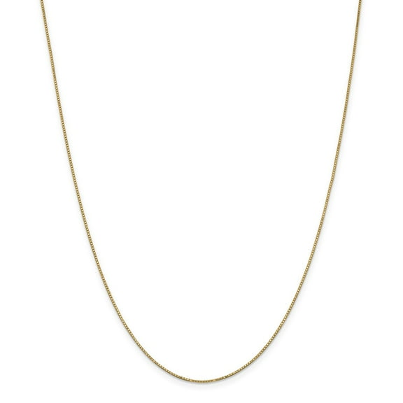 Real 14kt Yellow Gold .9mm Box with SpRing Ring Clasp Chain; 18 inch; for Adults and Teens; for Women and Men