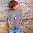 thumbnail image 2 of PMVFHDE Hauts d'Été pour Filles Hauts Décontractés Tendance T-Shirts d'Été Manches Courtes Garçon et Fille Imprimé Décontracté Col Rond T-Shirt Ample Gris, 8-9 Ans, 2 of 4