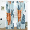 thumbnail image 2 of Highland Cow and Mountains Black Out Curtains 72 Inch Length Curtains for Sliding Glass Doors Bedroom Living Room 2 Pack, 2 of 6
