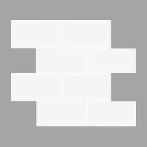 Clever Mosaics Peel and Stick White Vinyl Subway Tile Backsplash (6 tiles/set)
