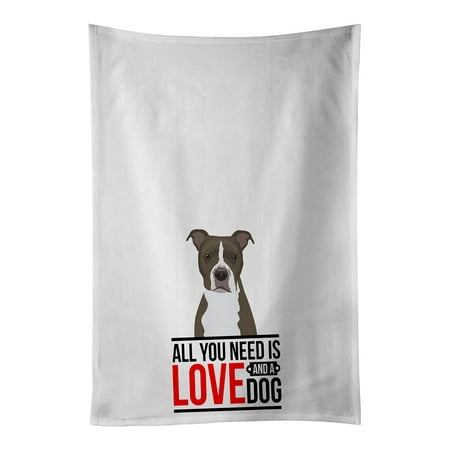 

Pit Bull Blue #6 White Kitchen Towel Set of 2 19 in x 28 in