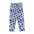 thumbnail image 6 of Uemuo Blue Roses Pattern Women's Wide Leg Palazzo Lounge Pants with Pockets Light Weight Loose Comfy Casual Pajama Pants-Small, 6 of 9