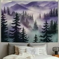thumbnail image 2 of Creowell  Misty Forest Tapestry, Nature Mountain Tapestry Wall Hanging Watercolor Landscape Wall Tapestries for Bedroom Aesthetic Men Living Room Purple Wall Art Home Decor Gift 60x50inch, 2 of 6