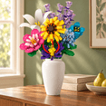 thumbnail image 3 of OKKIDY Flower Bouquet Building Set Compatible with Lego, ABS Material Building Block Flower, Idea Gifts for Adults Women Girls Ages 6+, No Vase, 1009PCS, 3 of 19