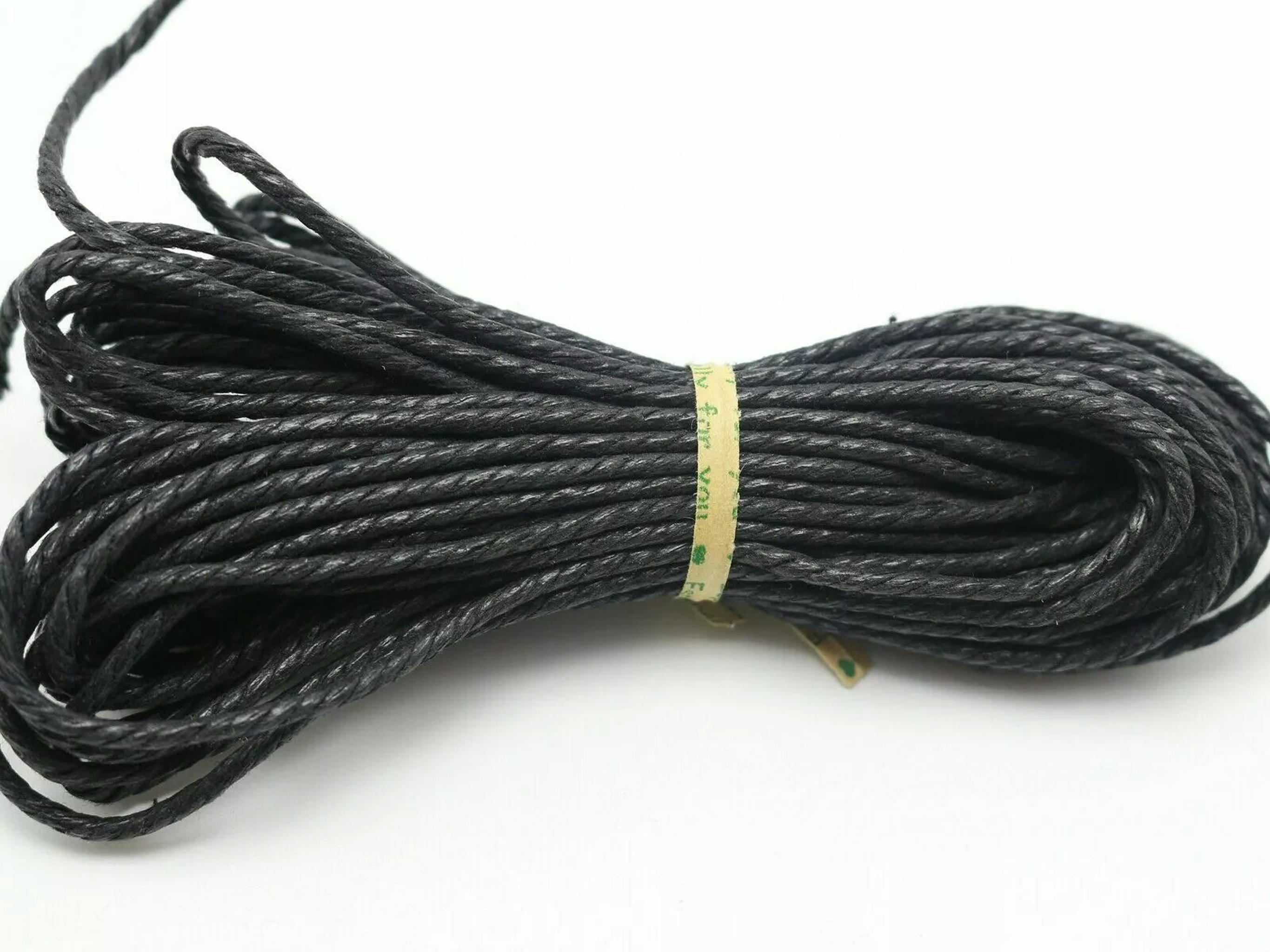 U8MO 100 Meters Black Waxed Twisted Cotton Cord Thread Line 2mm Macrame Rope String